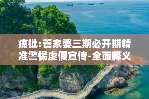 痛批:管家婆三期必开期精准警惕虚假宣传-全面释义、解释与落实