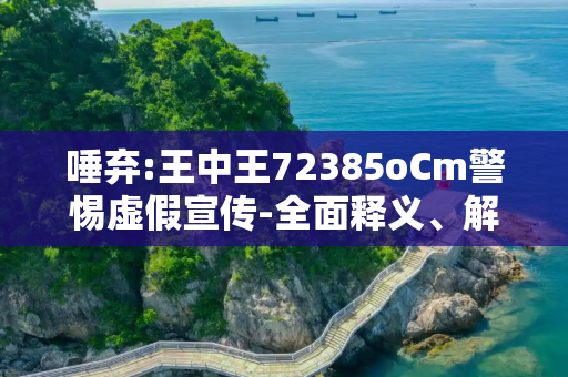 唾弃:王中王72385oCm警惕虚假宣传-全面释义、解释与落实
