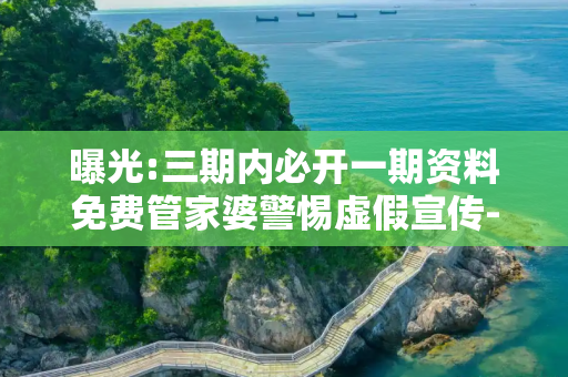 曝光:三期内必开一期资料免费管家婆警惕虚假宣传-全面释义