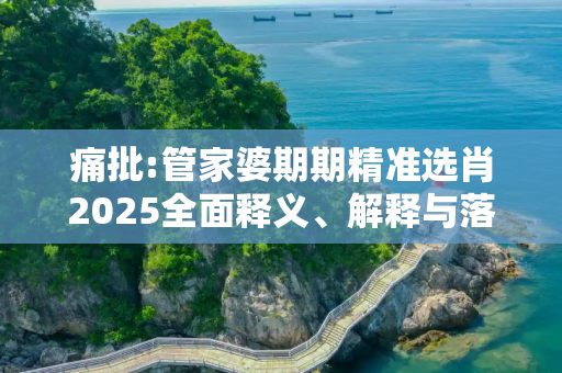 痛批:管家婆期期精准选肖2025全面释义、解释与落实