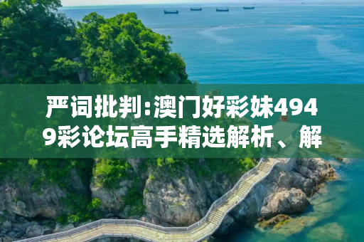 严词批判:澳门好彩妹4949彩论坛高手精选解析、解释与落实