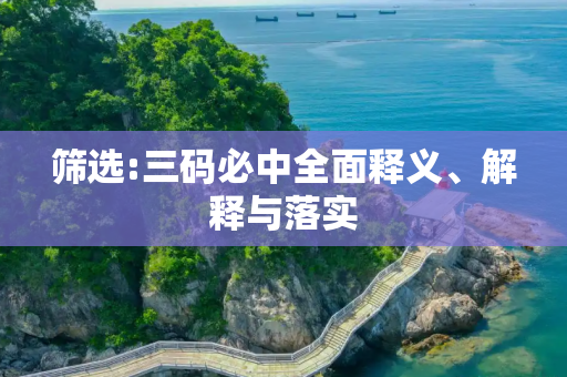 筛选:三码必中全面释义、解释与落实